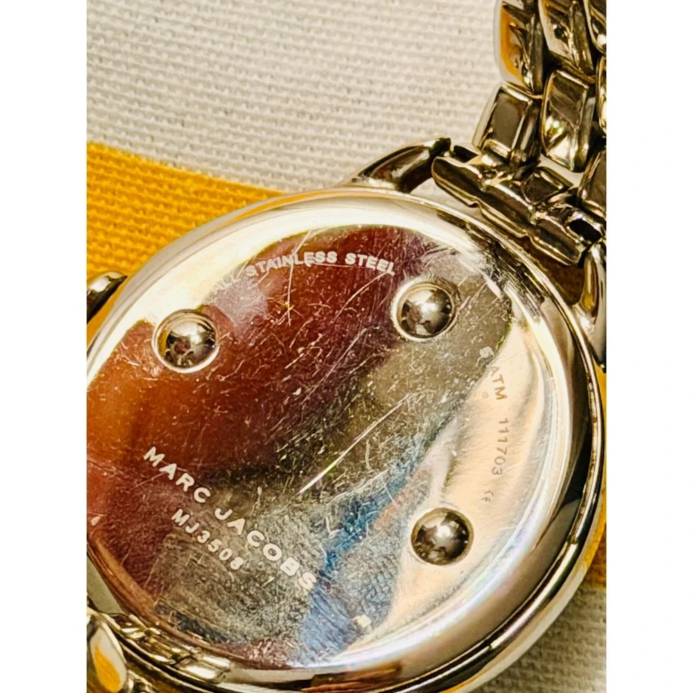 Marc Jacobs Courtney MJ3508 Mother of Pearl Crystal Stainless Steel Watch Silver